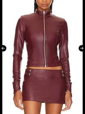 Loba - faux leather jacket and skirt